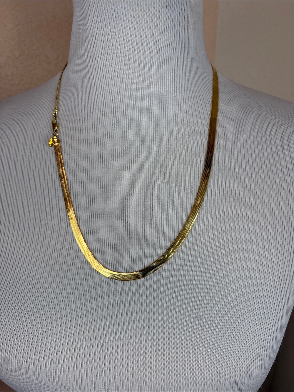 Premier Design Plated Gold Herringbone Chain Necklace 24” long